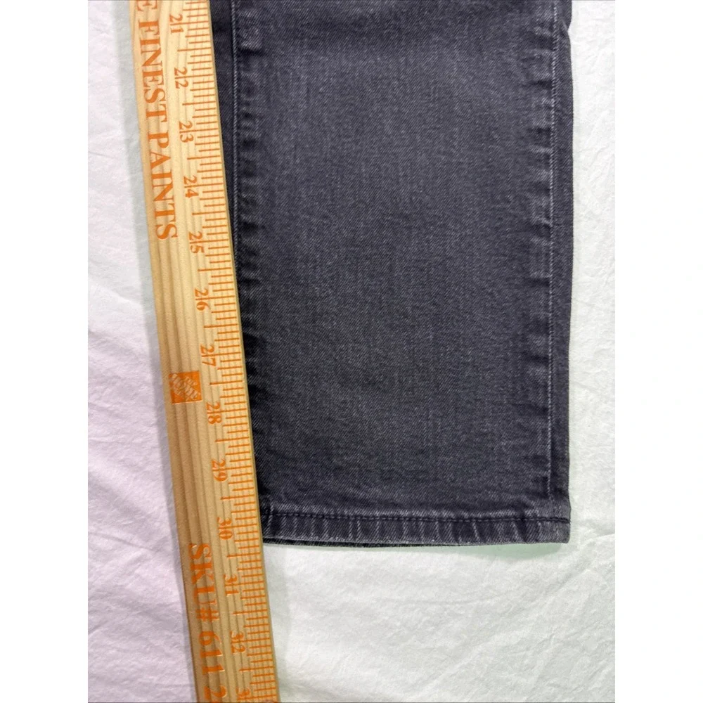 Uniqlo Jeans  SLIM STRAIGHT Leg Mens XXXX  BLACK Y2K Style FACTORY DISTRESSED